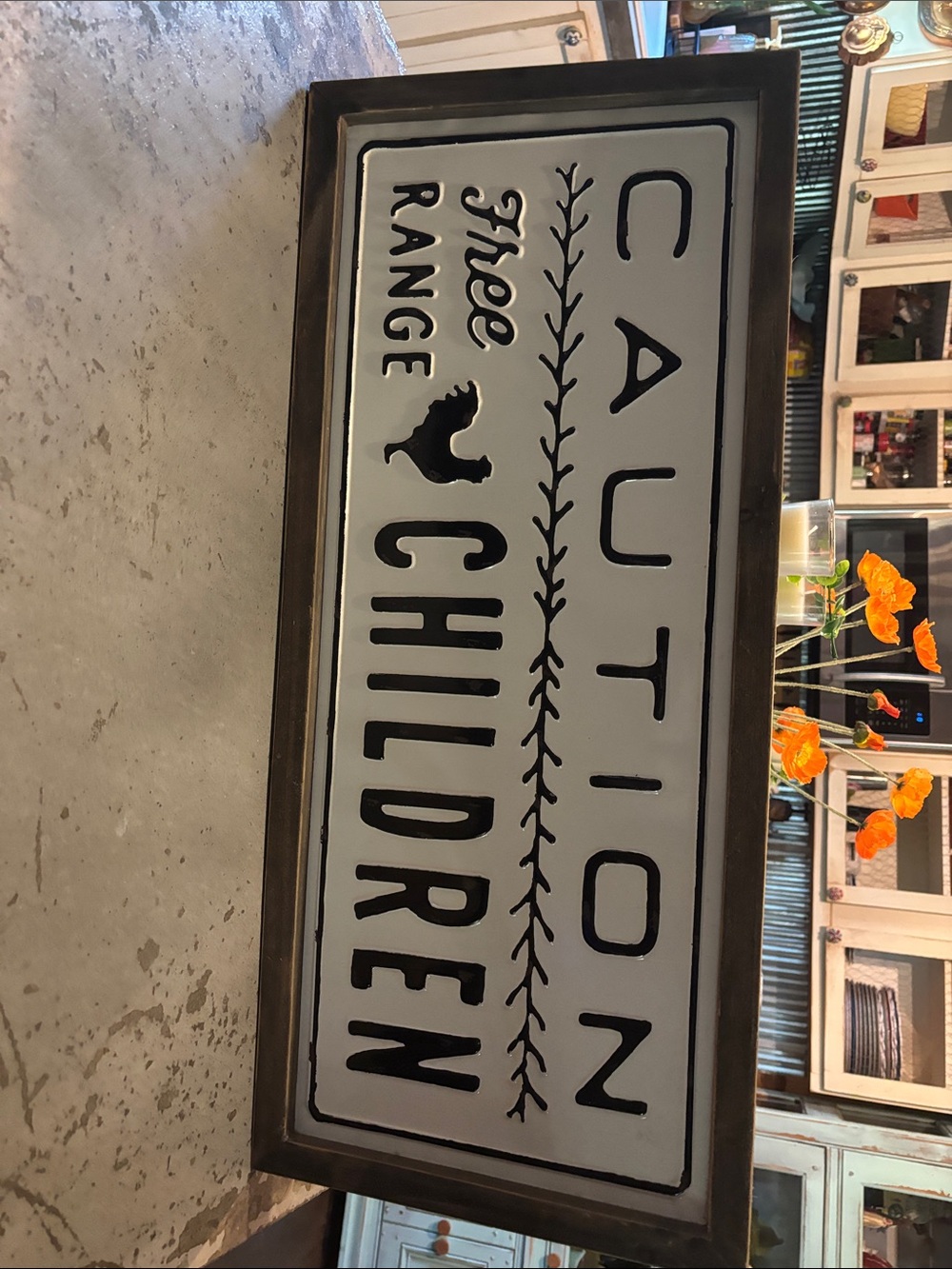 Farmhouse White & Black 'Caution Children' Wall Sign - Rustic Home Decor